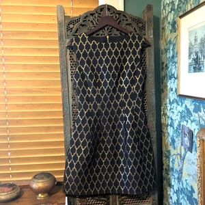 Molly Bracken Gold and Black Sheath Mini Dress